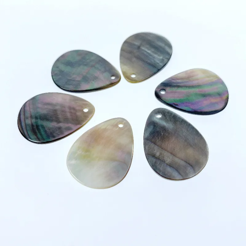Drop Disc Beads Black Mother of Pearl 26mm Disc Pendants BM-0046 - Image 4