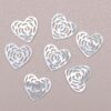 Heart Rose Filigree Beads White Mother Of Pearl Hand Carved WM-0105