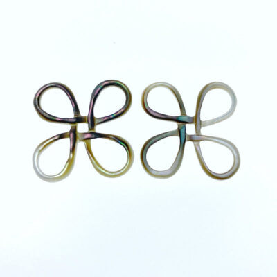 Alternative view of 2pc Chinese Knot Connector Beads Black Mother of Pearl BM-0043