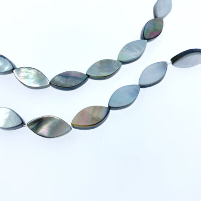 Alternative view of Marquise Beads Full Strand Black Mother of Pearl Flat Beads