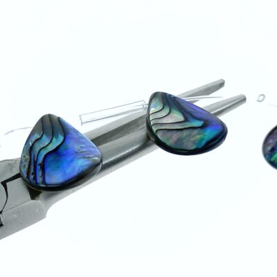 Alternative view of 10pc Natural Abalone Drop Beads 20mm Hand Carved Charms For Earrings DIY Jewelry Making Paua Hawaii Organic Shell AB-0011