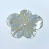2pc Tropical Flower Beads White Mother Of Pearl 35mm Hand Carved WM-0178