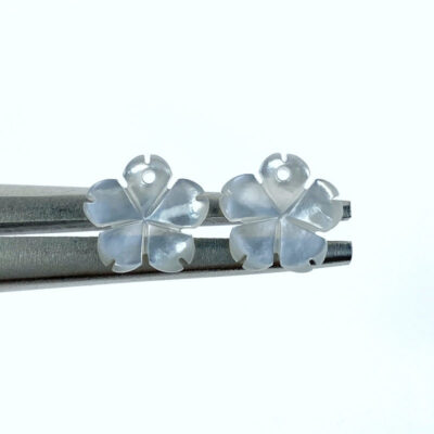 10pc Sakura Flower Beads Charms White Mother Of Pearl 10mm WM-0106