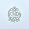 2pc Round Filigree Beads Pendants White Mother of Pearl WM-0075
