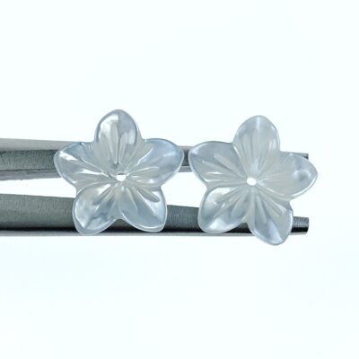 Arenaria Flower Beads White Mother Of Pearl Hand Carved DIY Jewelry Making WM-0143