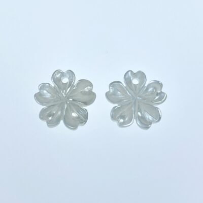 10pc Sakura Cherry Blossom Flower Beads White Mother Of Pearl 10mm WM-0096