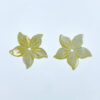 10pc Topical Flower Beads Yellow Mother Of Pearl 15mm Hand Carved YM-0002