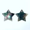 10pc Star Beads Black Mother of Pearl Flat Star Pendants BM-0011