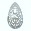 2pc Filigree Drop Beads White Mother of Pearl 35mm Pendants WM-0198