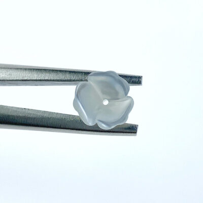 Alternative view of 10pc Flower Bowl Beads White Mother Of Pearl Charms 10mm Hand Carved WM-0092