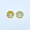10pc Clover Flower Beads Yellow Mother Of Pearl 10mm Hand Carved Charms YM-0001