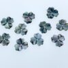 10pc Flower Beads Black Mother of Pearl 10mm Hand Carved Charms BM-0026