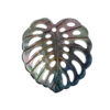 2pc Black Mother Of Pearl Monstera Leaf Beads Charms Pendant BM-0050