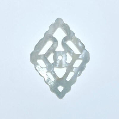 2pc Rhombus Filigree Beads White Mother Of Pearl WM-0011