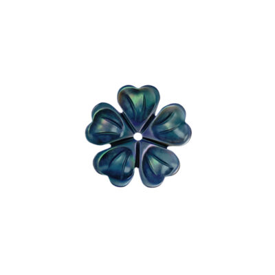 Heart Petal Flower Beads Black Mother Of Pearl BM-0104