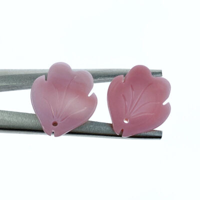 Alternative view of 4pc Pink Flower Petal Beads Queen Conch Shell Hand Carved Hawaii Minimalist PM-0004