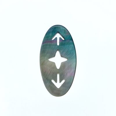 2pc 15mm x 30mm Black Mother of Pearl Oval Arrow Pendant BM-0080