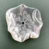 2pc Lotus Leaf Beads White Mother Of Pearl 30mm Hand Carved WM-0003