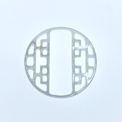 2pc Filigree Round Pendant Beads Organic White Mother of Pearl WM-0014