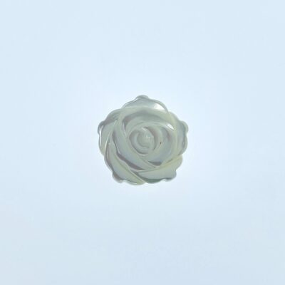 Alternative view of 10pc Rose Flower Beads White Mother Of Pearl Double Sided Hand Carved Jewelry Earring Making Components Floral Bead Charms Hand Made WM-0051