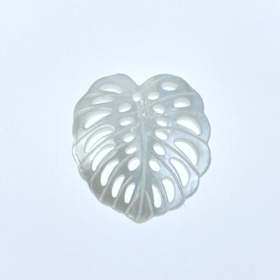2pc Monstera Leaf Beads White Mother Of Pearl Pendants Charms WM-0022