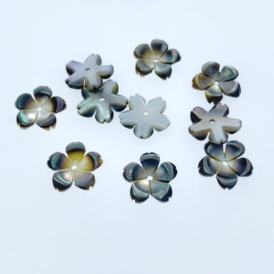 Alternative view of 10pc Sakura Flowers Beads Black Mother Of Pearl 10mm BM-0051