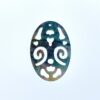 2pc 22mm x 30mm Natural Black Mother of Pearl Filigree Oval Shape Pendants BM-0101