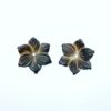 10pc Hand Carved Black Mother of Pearl 15mm 6-petal Flower Beads BM-0102