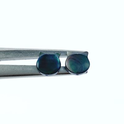 Alternative view of 10pc Cat Head Beads Black Mother Of Pearl 8mm Hand Carved BM-0066