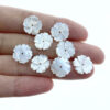 10pc Bauhinia Flower Beads White Mother Of Pearl 12mm Hand Carved WM-0207