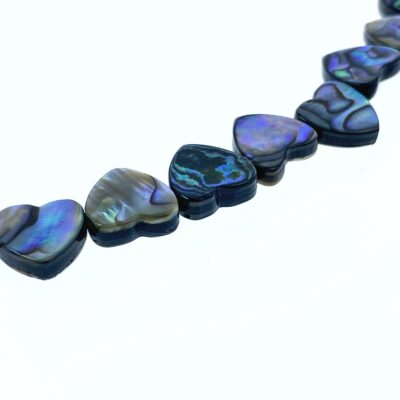 Alternative view of 20pc 10mm Natural Abalone Shell Side Through Drilled Heart Shape Beads AB-0016