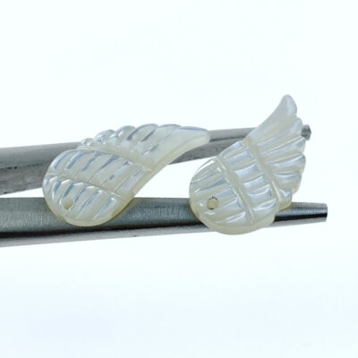 Alternative view of 4pc Angel Wings White Mother Of Pearl Wing Pendants WM-0032