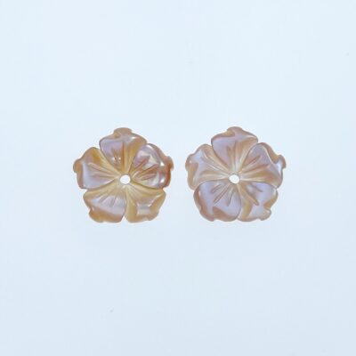 10pc Pink Bauhinia Tropical Flower Beads Mother Of Pearl 10mm Hand Carved Hawaii Minimalist DIY Jewelry Making Earrings Organic PM-0002