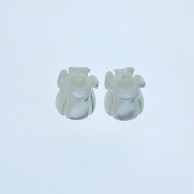 10pc Tulip Flower Beads Mother Of Pearl 7mm Hand Carved White Shell For DIY Bridal Jewelry Earring Making Charms Natural Organic WM-0033