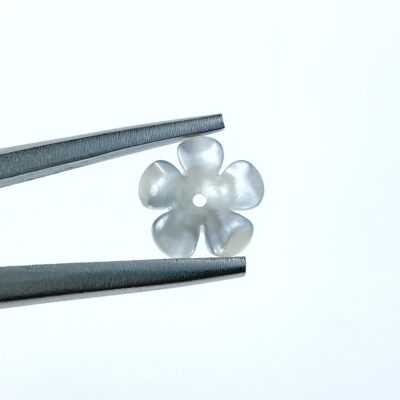 Alternative view of 10pc Mother Of Pearl Flower Beads Charms 12mm Hand Carved For DIY Bridal Jewelry Earring Making Bridesmaids Hand Made Minimalistic WM-0182