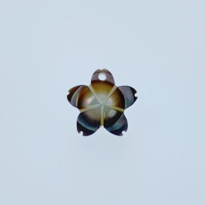 10pc Sakura Flower Beads Black Mother Of Pearl DIY Jewelry BM-0047