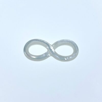 2pc 9mm x 22mm Organic Hand Carved White Mother of Pearl Infinity Knot Connectors WM-0166