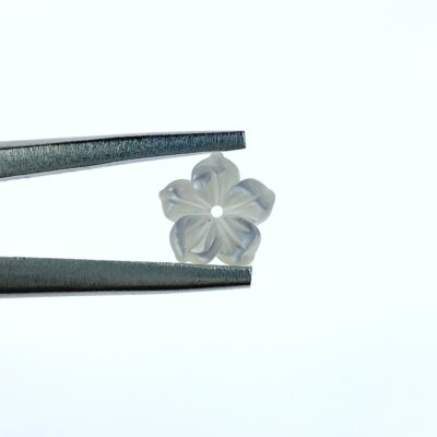 Alternative view of 10pc Bauhinia Flower Beads White Mother Of Pearl 12mm Hand Carved DIY