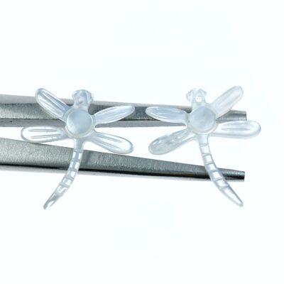 Dragonfly Beads White Mother Of Pearl Jewelry Making Hand Carved WM-0119
