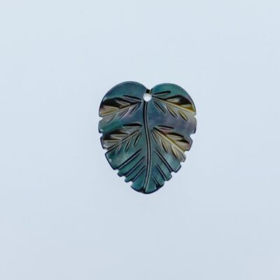 10pc Leaf Beads Black Mother Of Pearl 14mm Leaf Pendants