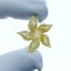 6pc 20mm Hand Carved Yellow Mother of Pearl 5-petal Flower Beads YM-0014