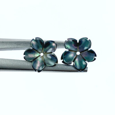 10pc Sakura Flower Black Mother Of Pearl Beads DIY Jewelry BM-0062