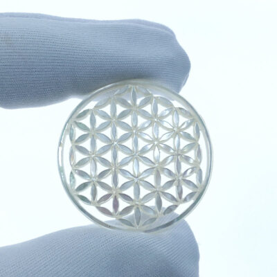 2pc Flower Of Life Beads White Mother Of Pearl Pendant Charm WM-0070