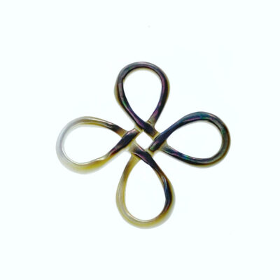 2pc Chinese Knot Connector Beads Black Mother of Pearl BM-0043