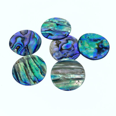 Alternative view of 4pc Round Disc Beads Natural Abalone Shell AB-0018