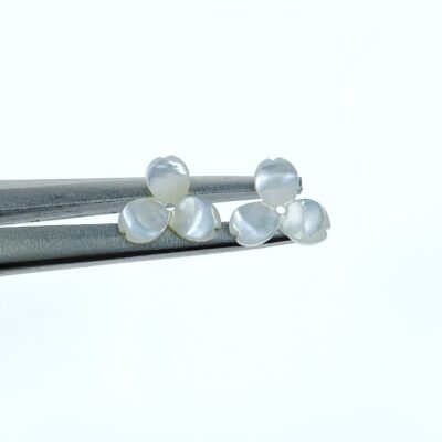 10pc Flower Beads White Mother Of Pearl 10mm Hand Carved WM-0170