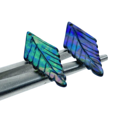 Alternative view of 4pc Leaf Beads Abalone Paua Shell Pendants Natural AB-0021