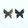 4pc 19mm x 20mm Organic Hand Carved Black Mother of Pearl Butterfly Beads BM-0013
