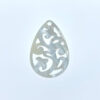 2pc Filigree Leaf Drop Beads White Mother of Pearl Pendants WM-0067
