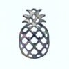2pc 23mm x 40mm Organic Black Mother of Pearl Filigree Pineapple Pendants BM-0113